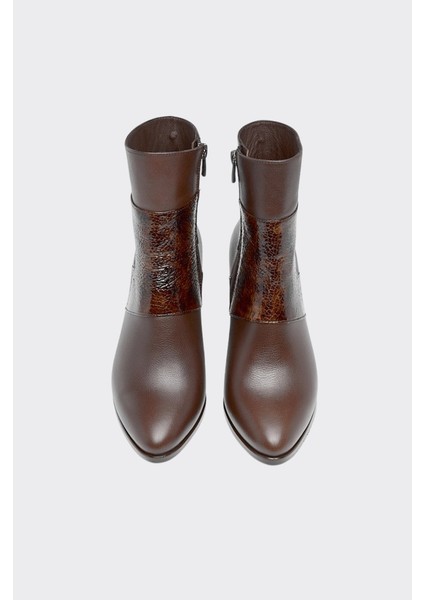 Hakiki Deri Rugan Desenli Kadın Bot modelleri