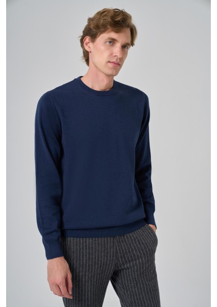 Erkek Indigo Basic Bisiklet Yaka Dynamic Fit Rahat Kesim Triko fiyatları