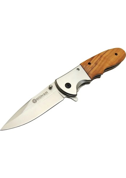 Böker DA27 Kamp Çakı 20,5 cm - Manuel, Kemerlikli, Ahşap Sap