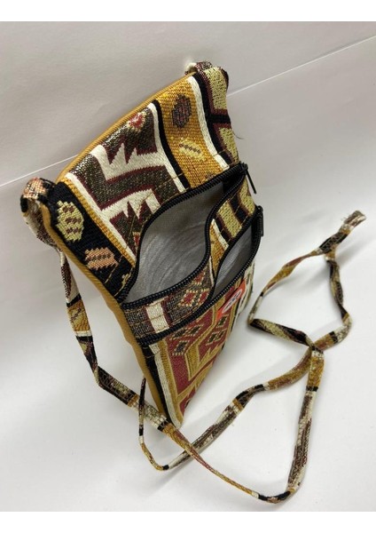 Otantik Desenli Fermuarlı Askılı Çanta Özel Dikim modelleri