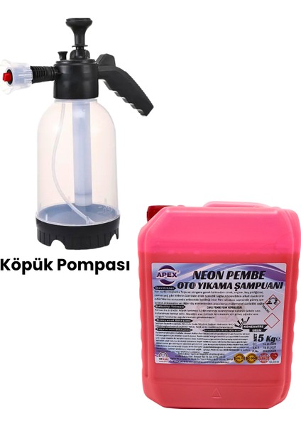 Pembe Köpük 5 kg ve Köpük Atan Pompa 2 Lt, Araç Köpükleme Seti - Oto Yıkama Süngeri Hediye fırsatları