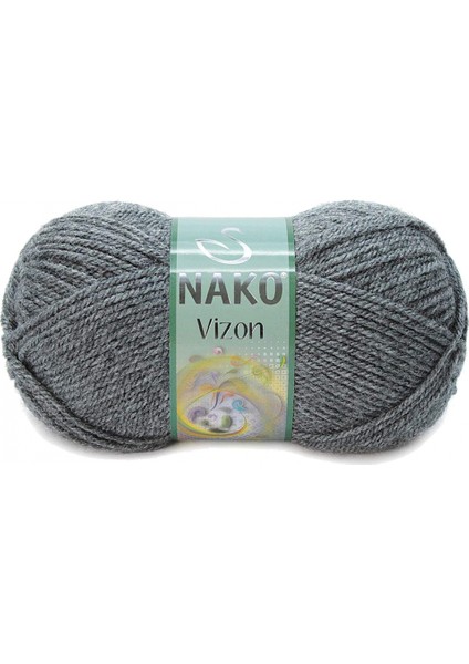 5 Adet Vizon Premium Akrilik El Örgü Ipi Yünü Renk NO:193 Loş Gri fiyatları