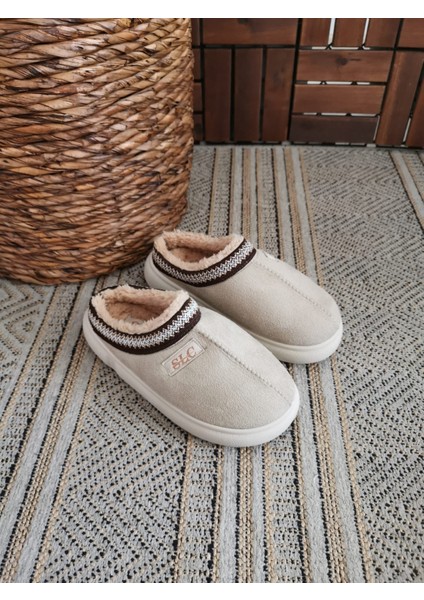 Kadın Kalın Tabanlı Içi Kürklü Sıcak Astarlı Kışlık Saraçlı Iç Dış Mekan Ev Terliği Sokak Modası fırsatları