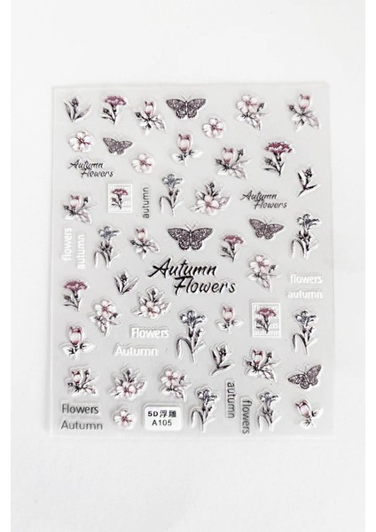 Autumn Flowers Kendinden Yapışkanlı Tırnak Sticker fiyatları
