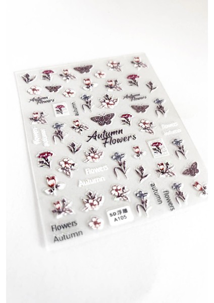 Autumn Flowers Kendinden Yapışkanlı Tırnak Sticker modelleri