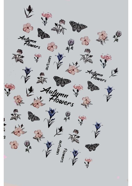 Autumn Flowers Kendinden Yapışkanlı Tırnak Sticker indirimleri