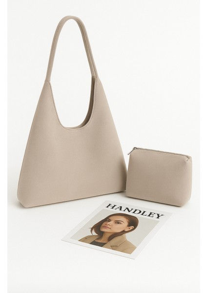 Lüks Suet Omuz Çantası Yavrulu – Tek Saplı Şık Tasarım