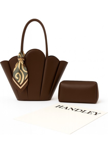 Lüks Tasarım Scallop Omuz & El Çantası Seti (Cüzdan Fular Hediyeli) fiyatları