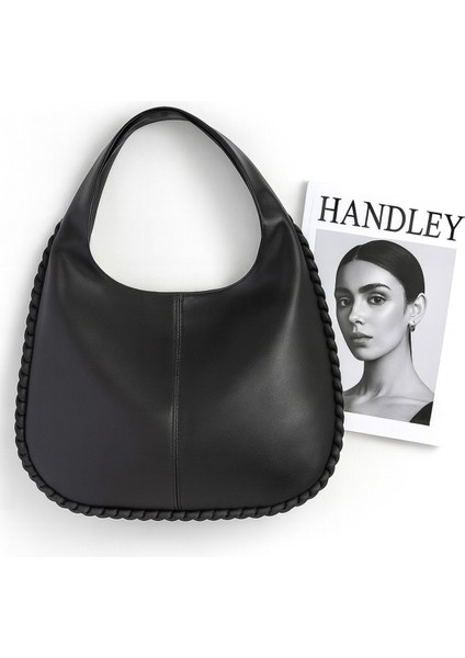 Lüks Büyük Kapasiteli Düğüm Detaylı Omuz Çantası