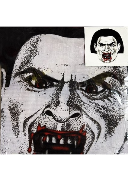 Yüze Yapışan Kafaya Tam Geçmeli Streç Kanlı Vampir Maske Bez Maske Model 2-2