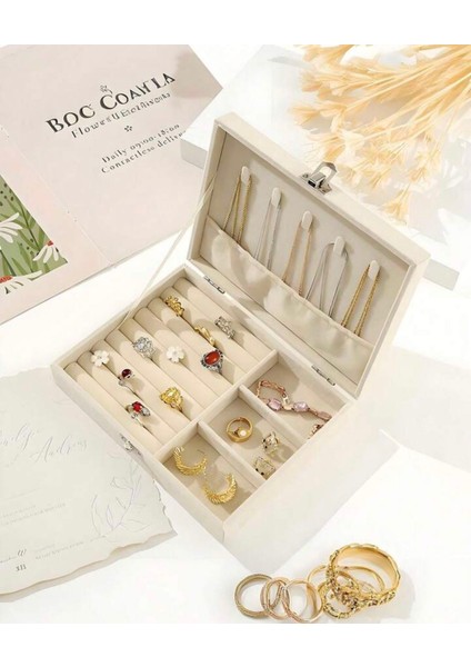 Lüks Takı Kutusu Çeyiz Mücevher Düzenleyici Yüzük Küpe Kolye Seyahat Organizeri fiyatları