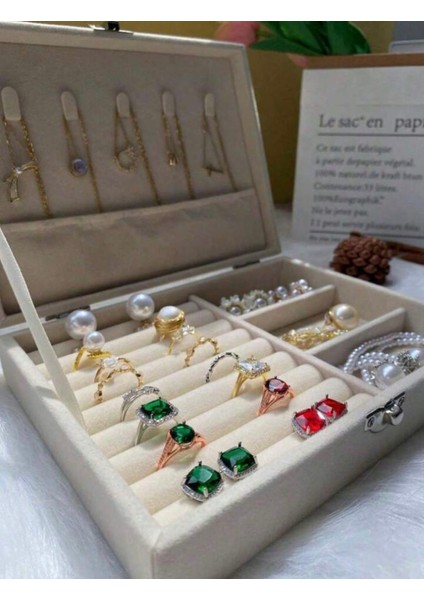 Lüks Takı Kutusu Çeyiz Mücevher Düzenleyici Yüzük Küpe Kolye Seyahat Organizeri modelleri