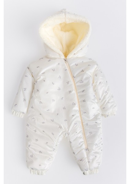 Kapüşonlu Peluş Astarlı Kışlık Kız-Erkek Bebek Astronot-Kozmonot Tulum