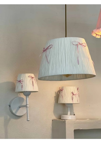 Pembe Fiyonk Beyaz Rafya Modern Avize fiyatları