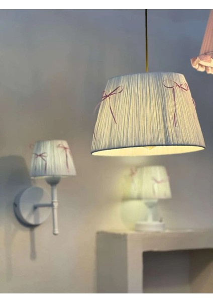 Pembe Fiyonk Beyaz Rafya Modern Avize indirimleri