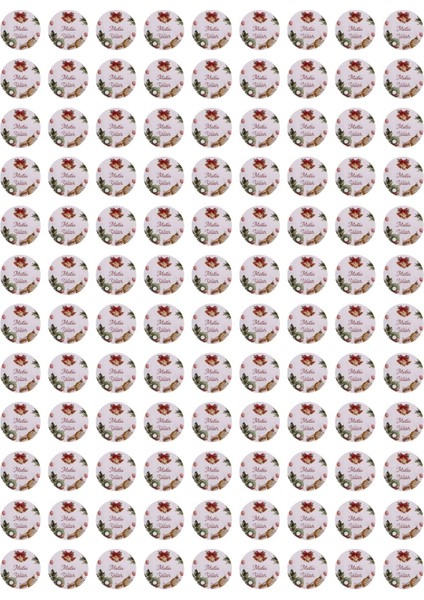 Yılbaşı Zil Temalı Mutlu Yıllar Sticker Seti, Yeni Yıl Hediye Paketleme Etiketi, 108 Adet, 33X33 mm