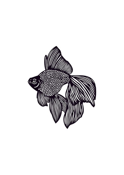 Goldfish - 50X60 cm Metal Duvar Dekoru - Metal Sanatları fırsatları