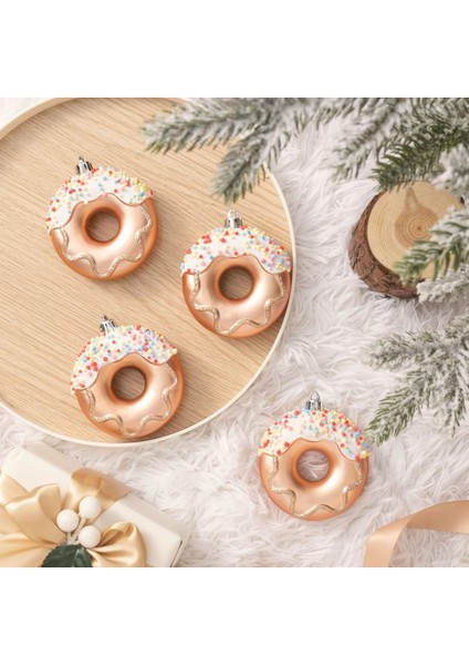 3'lü Donut Yılbaşı Ağaç Süsü | Renkli Tatlı Tasarım | 8 cm | Dekoratif Yılbaşı Ağacı Süsü fiyatları