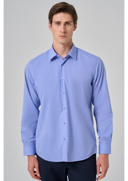 Erkek Mavi Trend Regular Fit Gömlek