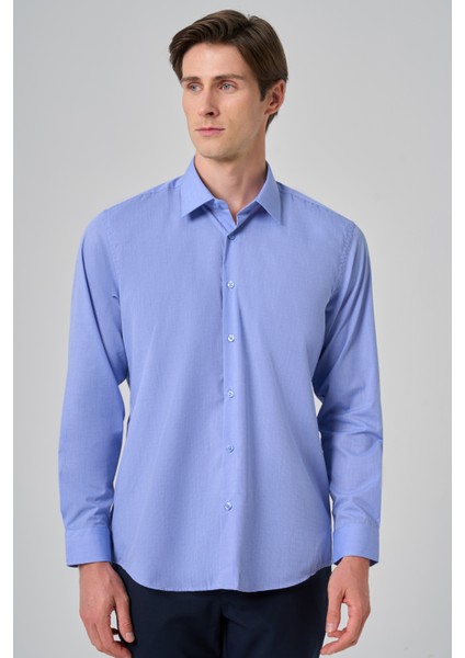 Erkek Mavi Trend Regular Fit Gömlek fırsatları