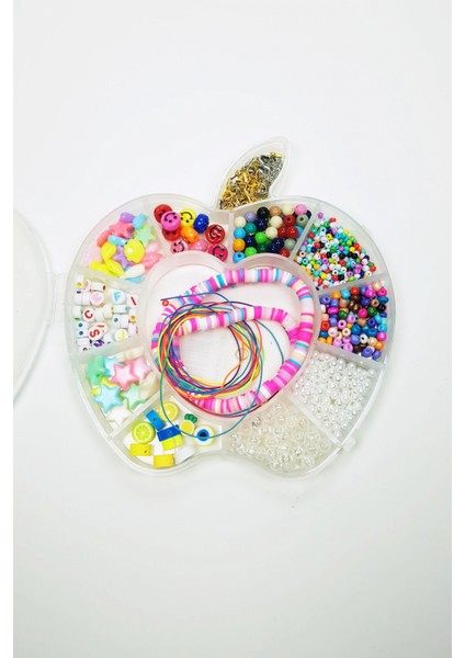 Hobi Takı Tasarım Seti Boncuk Harf Gülen Surat Temalı Klipsli Full Set