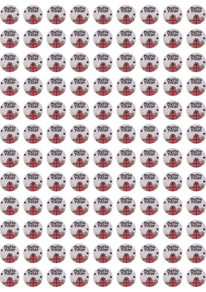 Yılbaşı Hediye Kutu Temalı Mutlu Yıllar Sticker Seti, Yeni Yıl Paketleme Etiketi, 108 Adet, 33X33 mm