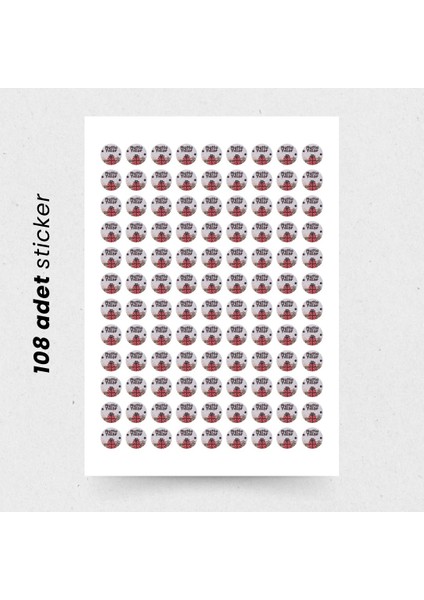 Yılbaşı Hediye Kutu Temalı Mutlu Yıllar Sticker Seti, Yeni Yıl Paketleme Etiketi, 108 Adet, 33X33 mm fiyatları