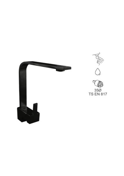 Siyah Side Mix Kuğu Lavabo Bataryası