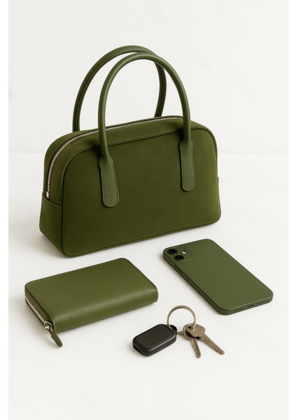 Lüks Süet Kadın El Çantası