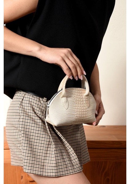 Lüks Mini Iguana Deri Baskılı El ve Omuz Çantası modelleri