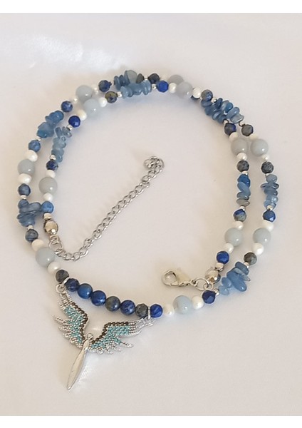 Melek Figür Inci, Angelite, Kyanit, Lapis Doğal Taş 45 cm Kolye fiyatları