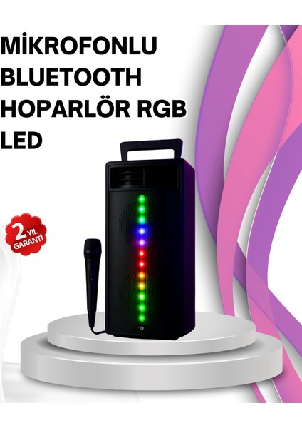 Renkli Işıklı Bluetooth Hoparlör – Taşınabilir, Güçlü Ses Performansı