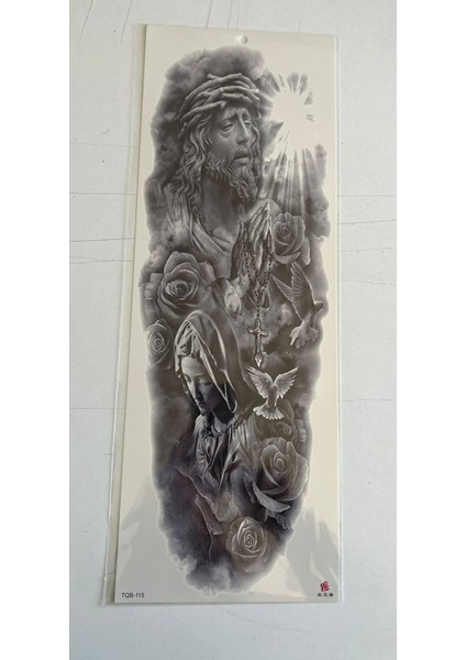 Mesih Meryem 1 Hafta Kalıcı Tam Kol Bacak Yapıştırma Geçici Dövme 46 cm