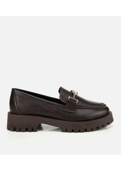 01AYH314700A480 KADIN Kahverengi Kalın Tabanlı Klasik Loafer