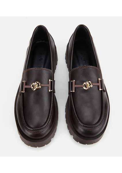 01AYH314700A480 KADIN Kahverengi Kalın Tabanlı Klasik Loafer