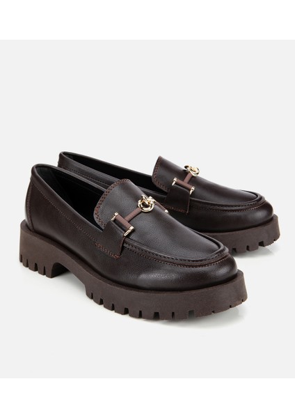 01AYH314700A480 KADIN Kahverengi Kalın Tabanlı Klasik Loafer fiyatları