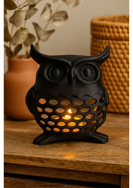 3D Dekoratif Baykuş Mumluk , Tealight Mumluk , Bohem Rustik Ev Dekoru , Hediyelik Romantik Aydınlatma modelleri