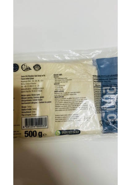 Baklavalık Yufka 500GR fiyatları