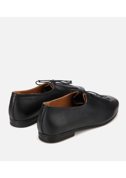01AYH315430A100 KADIN Deri Siyah Yumuşak Bağcıklı Babet modelleri