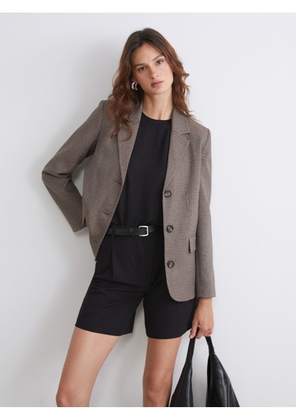 Yeni Sezon Desenli Kadın Blazer Ceket