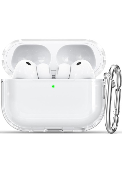 Airpods Pro 3 (3. NESIL/2025) Uyumlu Kristal Şeffaf Kılıf ve Temizlik Kiti