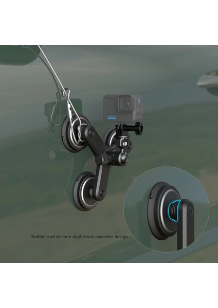 4468 Üçlü Manyetik Vakumlu Montaj Destek Seti Aksiyon Kameraları Için fırsatları