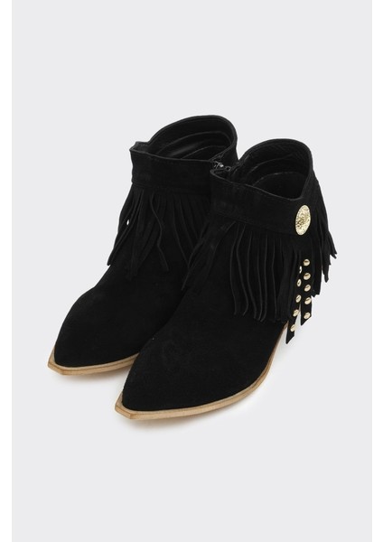 Püsküllü Hakiki Deri Fermuarlı Kadın Bot fiyatları