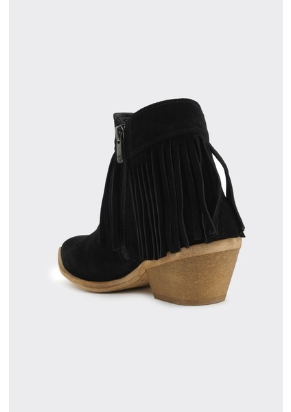 Püsküllü Hakiki Deri Fermuarlı Kadın Bot modelleri