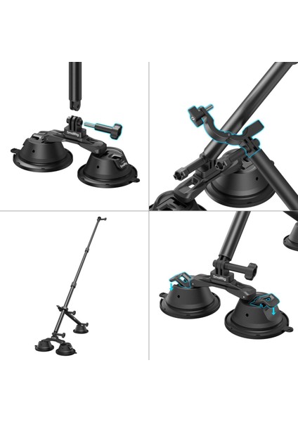 4380 INSTA360 X3 X4 X5 ve Aksiyon Kameralar Için Vakumlu Araç Montaj Seti fırsatları