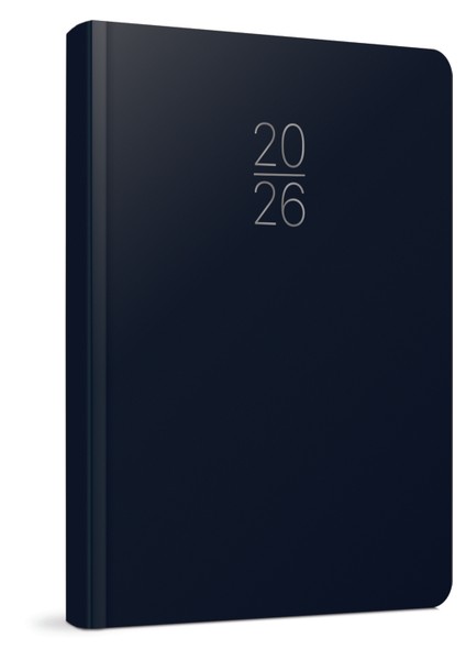 2026 100-ECK Iplik Dikişli - Sert Kapak 14X20 Günlük Beyaz Ajanda Siyah