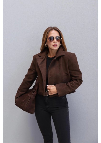Kahve Kısa Kaşe Ceket modelleri