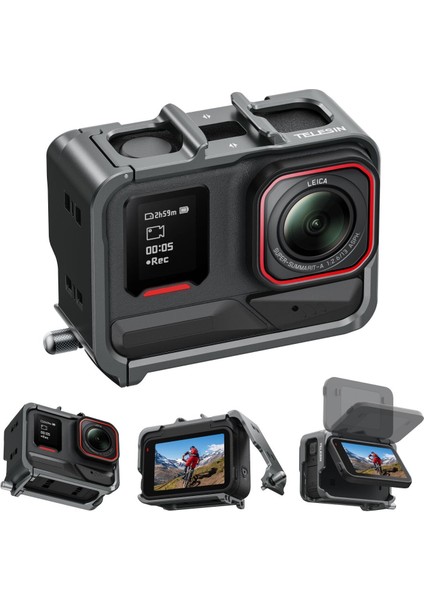 INSTA360 Ace Pro & Ace Pro 2 Uyumlu Metal Çerçeve | Yatay ve Dikey Kullanım ve Koruma Için