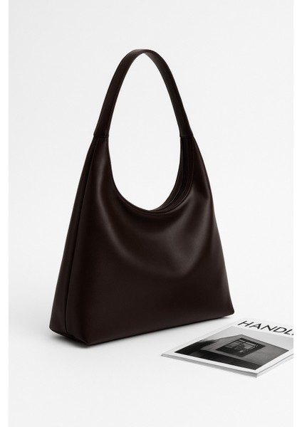 Elegant Shopper Suni Deri Omuz Çantası