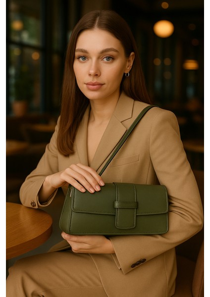 Lüks Şık Tasarım Özel Kapak Detaylı Omuz Çantası